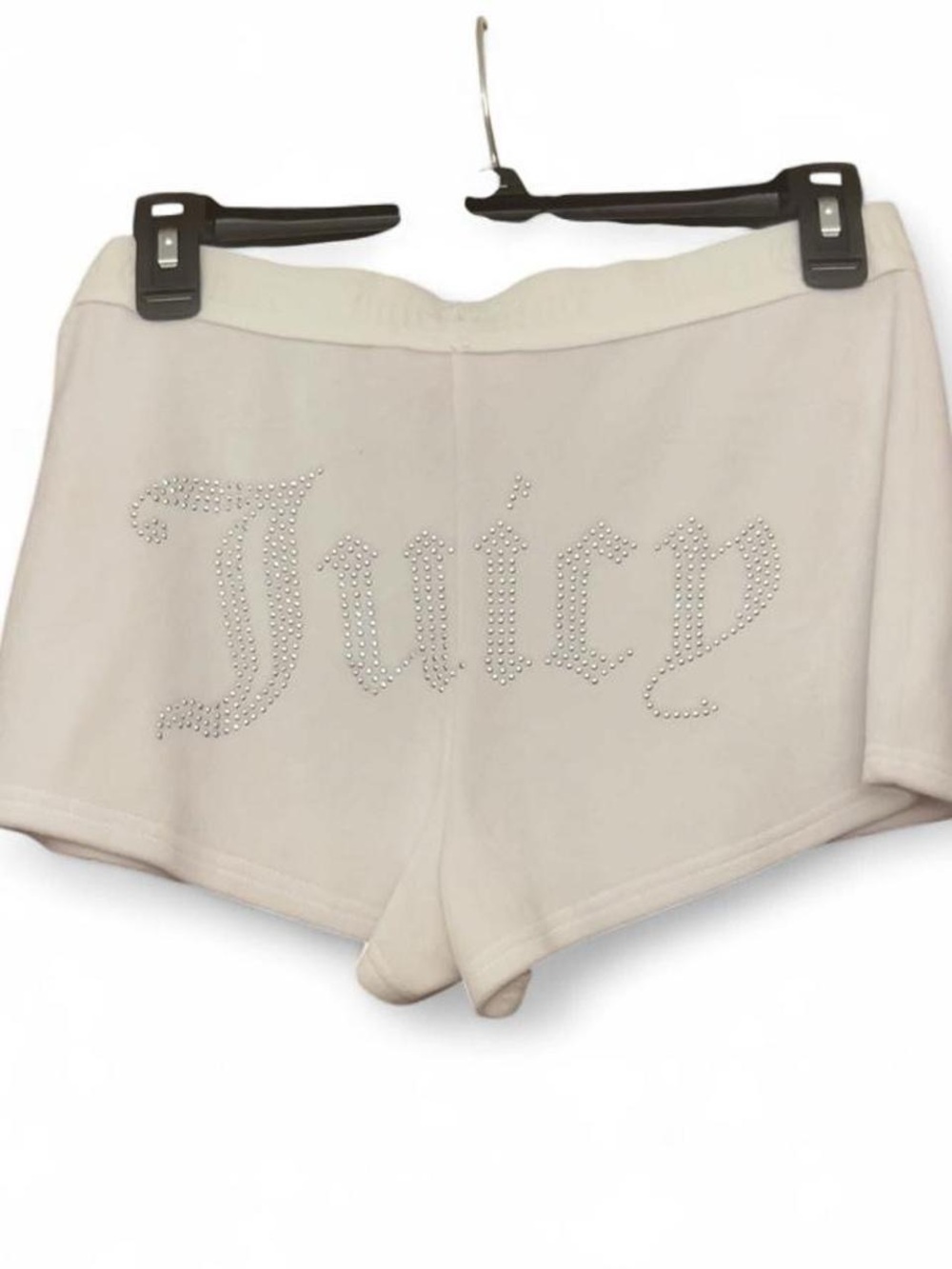 Juicy Couture White Rhinestone Logo Sleep Shorts Size S